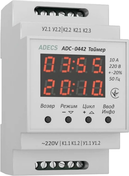 Реле времени циклическое ADECS ADC-0442 175-260В 7 режимов 021571 фото